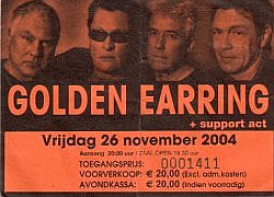 Golden Earring ticket Wateringen November 26 2004